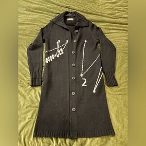 Yohji Yamamoto Pour Homme Black Knit Cardigan Sweater